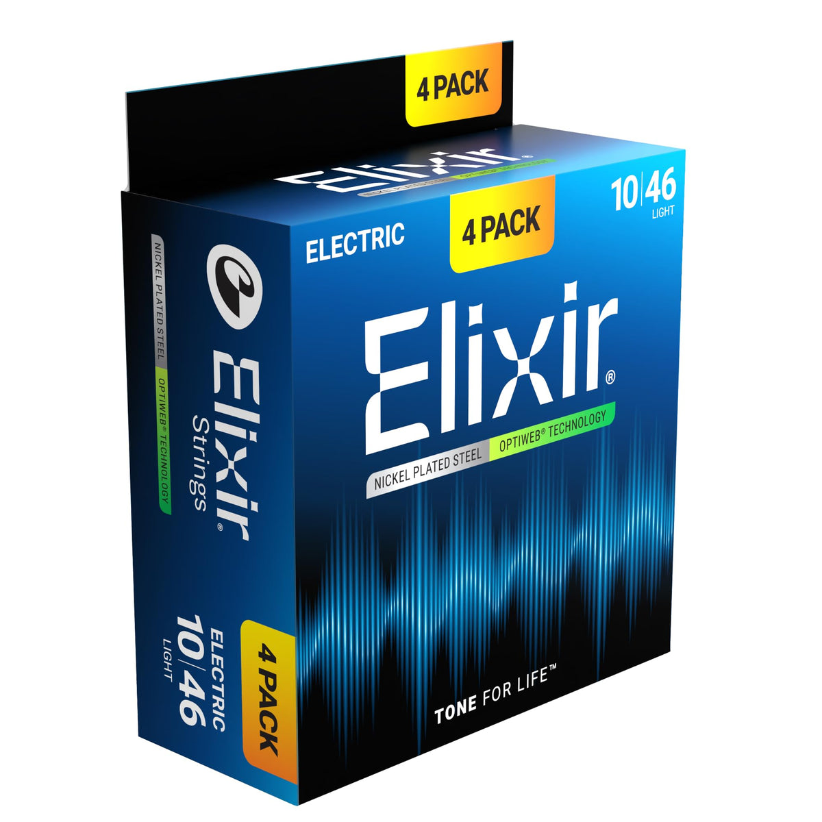 Elixir, Electric Guitar Strings, Nickel Plated Steel-OPTIWEB, 4-Pack, 10-46