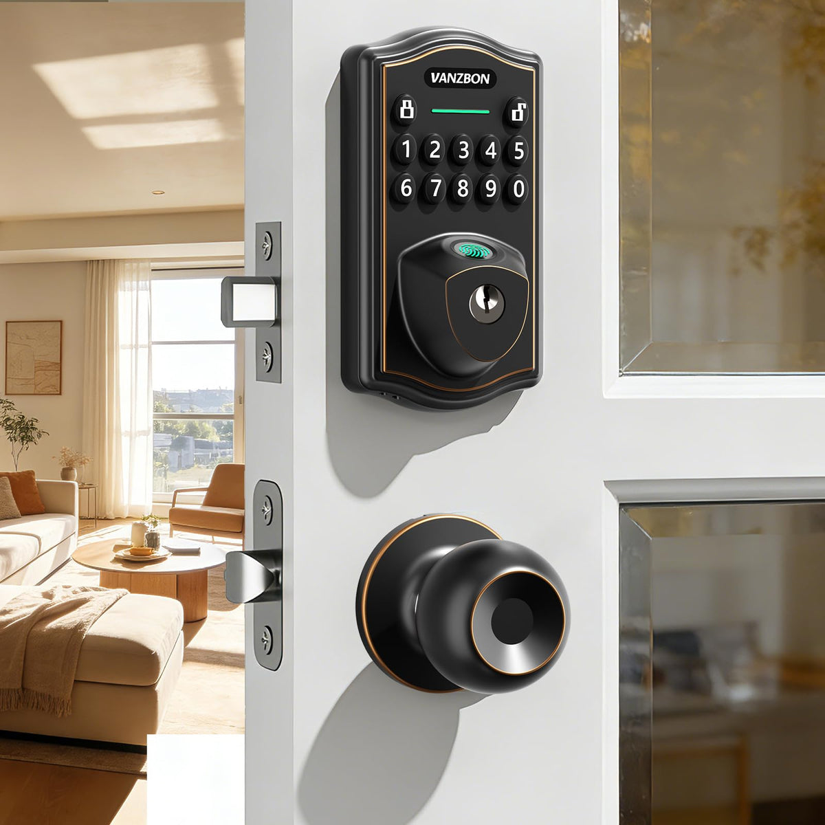 Keyless Entry Code Door Lock with Knob Set for Both Front Door or Bedroom
