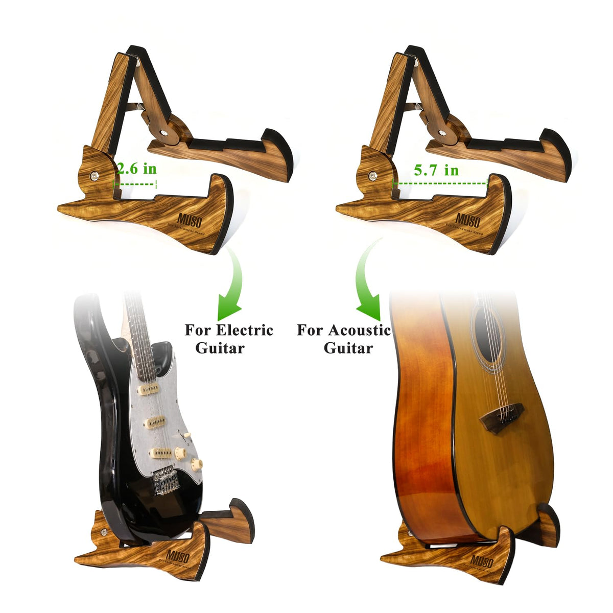 Guitar Stand, Acoustic Guitar Stand with Padded Foam, Classical Electric Guitar Stand,Folding Bass Guitar Display Stand Travel Guitar Stand, Compatible with Mandolin, Bass, Banjo, Ukulele,Rabbit-Shape Patented (Zebra)