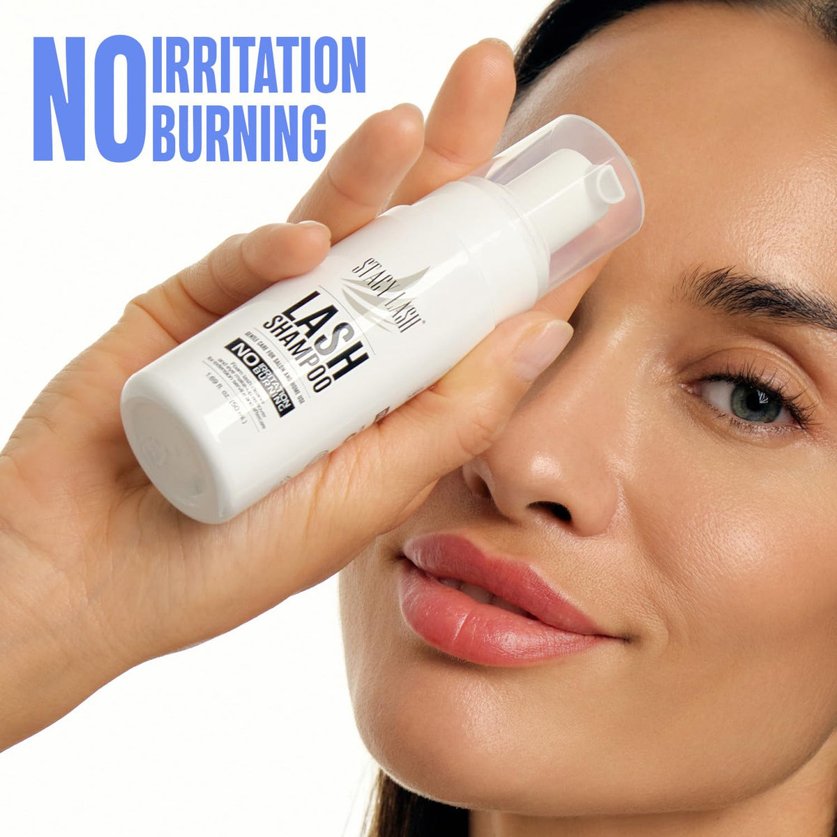 STACY LASH Eyelash Extension Shampoo + Brush / 1.69 fl.oz / 50ml / Korean Makeup Remover/Eyelid Foaming Cleanser/Wash for Extensions & Natural Lashes/Supplies for Professional & Home Use