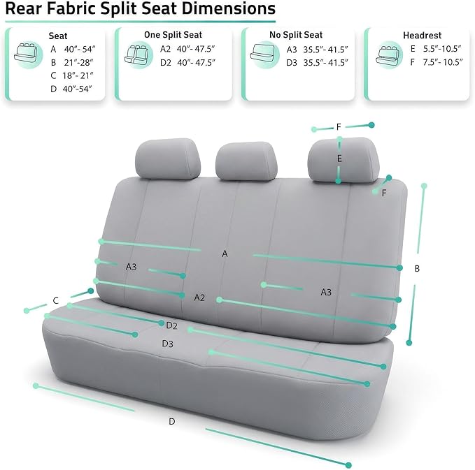 FH Group Automotive Car Seat Covers Rear Set Premium 3D Air Mesh Seat Covers, Airbag Compatible and Split Bench Cover Universal Fit Interior Accessories for Cars Trucks and SUVs - Purple