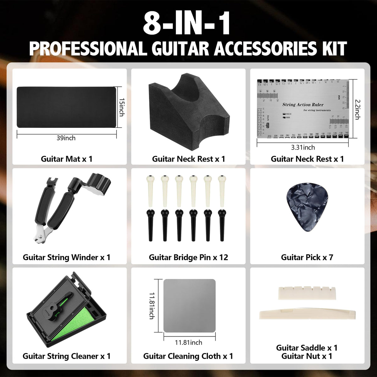 Guitar Mat & Guitar Neck Rest Kit, Luthier Repair Tools
