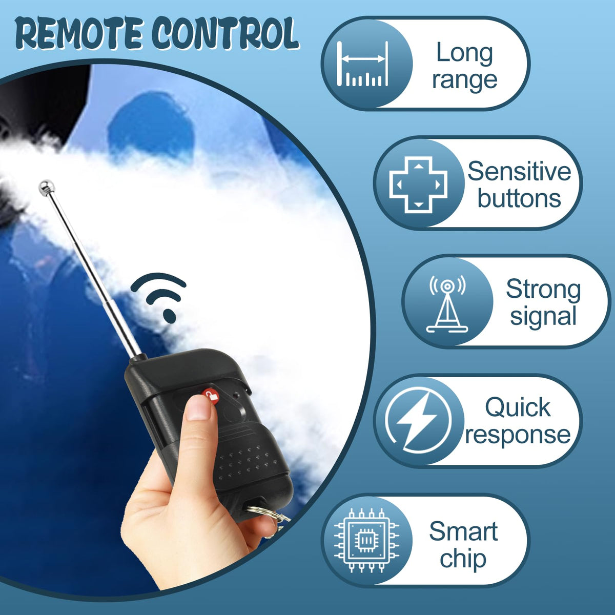 Fog Machine Remote Controller, Exclusively for 315MHz Frequency 400/500/900/1500W Fog Smoke Machine | 2-Key ON/OFF, 45ft Range, 3-Pin Manual Control (Verify Frequency Before Purchase)