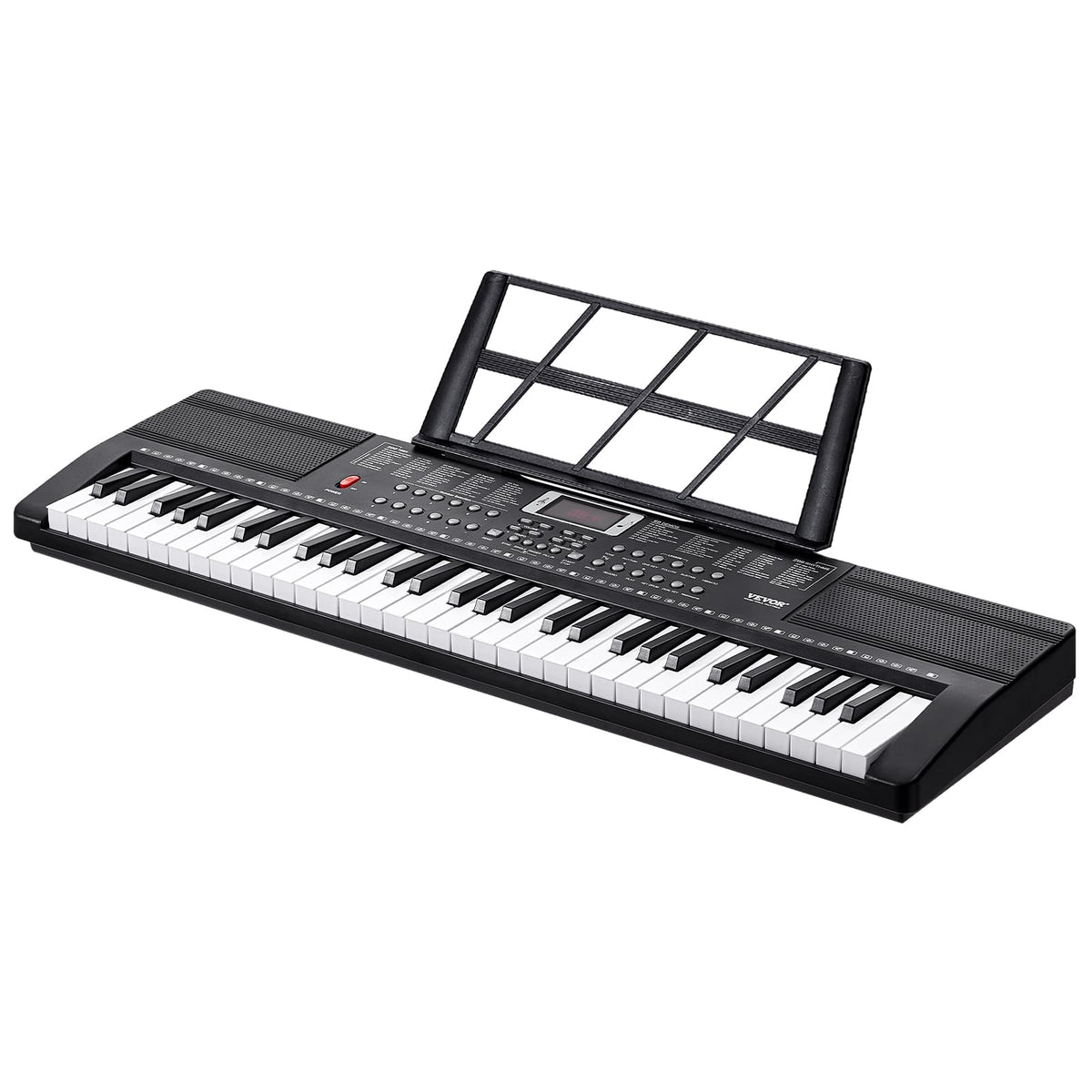 VEVOR 61 Key Digital Keyboard Piano, 200 Tones 200 Rhythms, Electric Portable Piano Keyboard Kit with 60 Demo Songs Built-In Dual Speakers Headphones, Piano Stickers for Beginners Learning