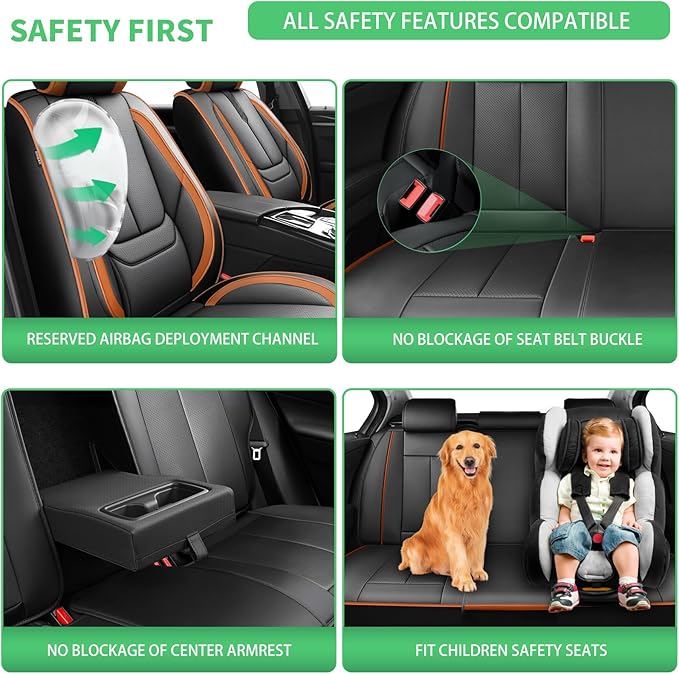 Fit Legacy Car Seat Covers for Subaru Legacy 2008-2023 2024 2025 2026 -Upgraded Premium Waterproof & Breathable Leather,Airbag Compatible,All-Weather Seat Cushion Protector,2 Front/Black-Red