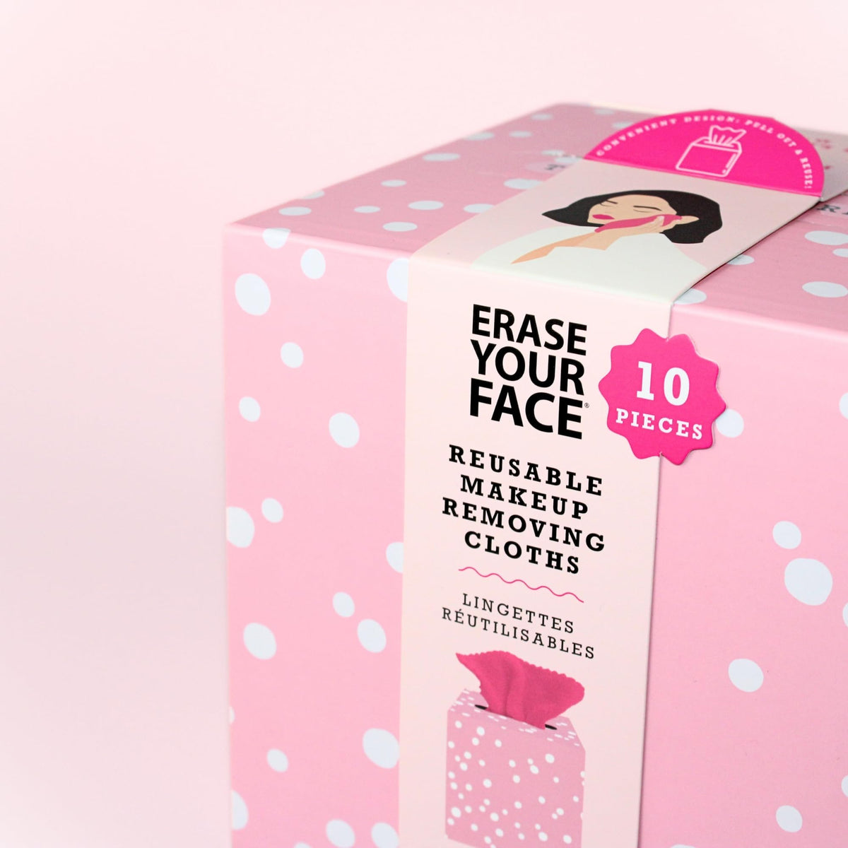 Erase Your Face 10pc Tissue Box Makeup Removing Cloths Set - Blue