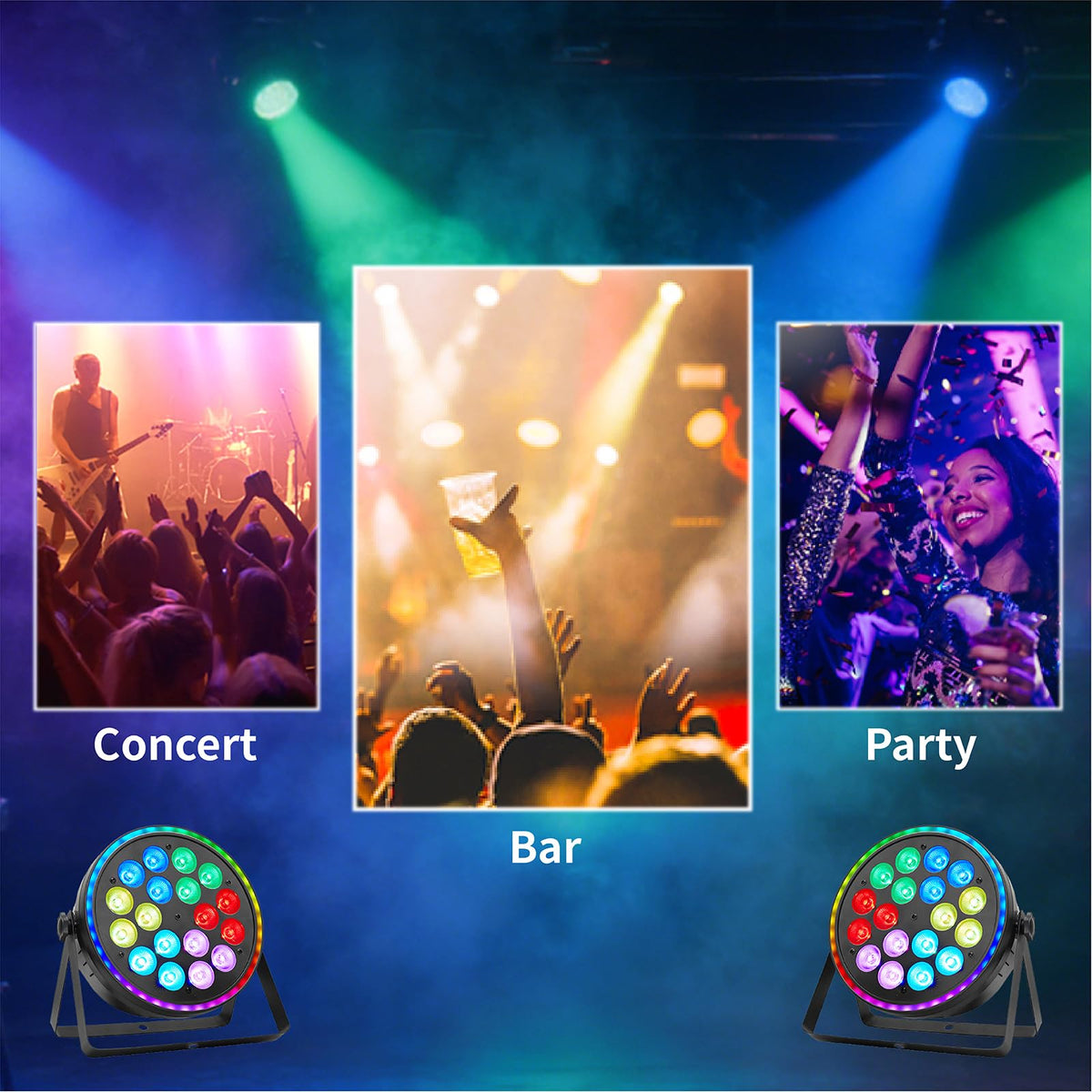 18 LED Par Light RGB Stage Light DMX512 Remote Control for DJ Stage Light