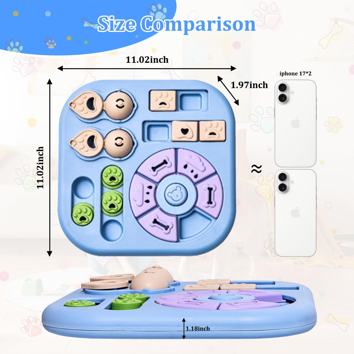 BELLEDO Interactive Dog Puzzle Toys for Smart Dogs - Mental Stimulation Puzzle Toys for Small & Medium Dogs, Treat Dispensing Dog Enrichment Toys for Beginner Dogs
