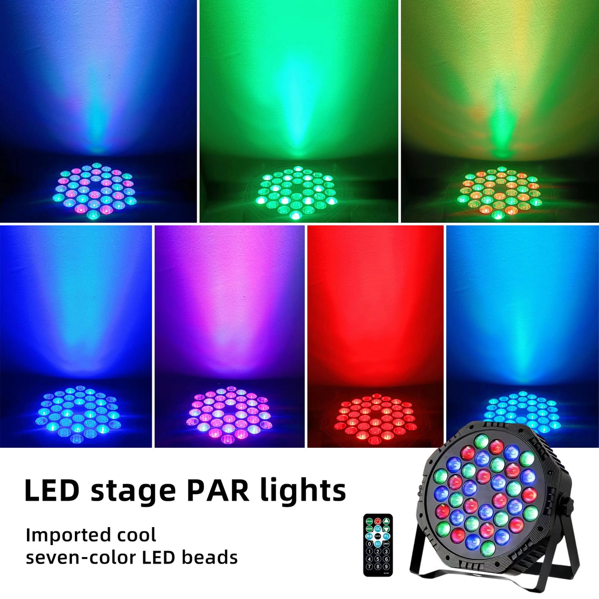 Yiixuyo - 3-Packs 36 LEDs Par Lights DJ Stage Light for Party