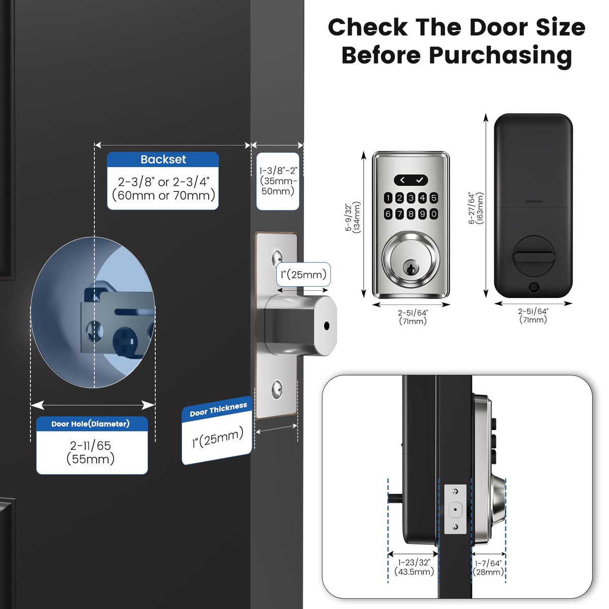 Keypad Deadbolt, Keyless Entry Door Lock,Smart Deadbolt Lock