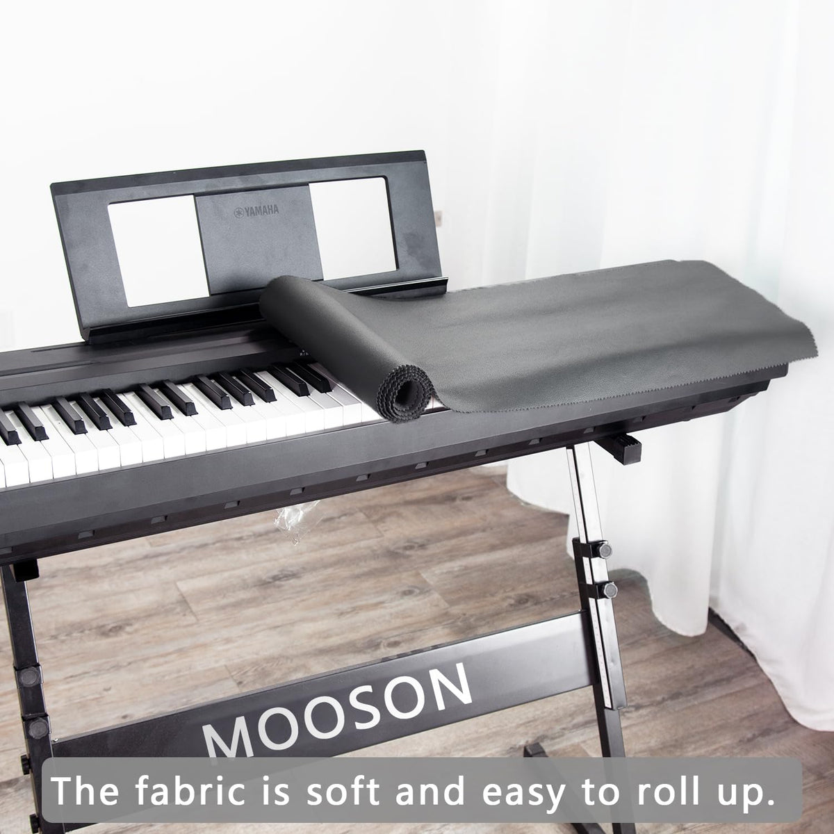 Mooson Keyboard Piano Cover, Digital Piano Dust Cover, Light Luxury Soft and Premium Surface, Thickening Electronic Organ Covering Keyboard Update Encasement (Black)