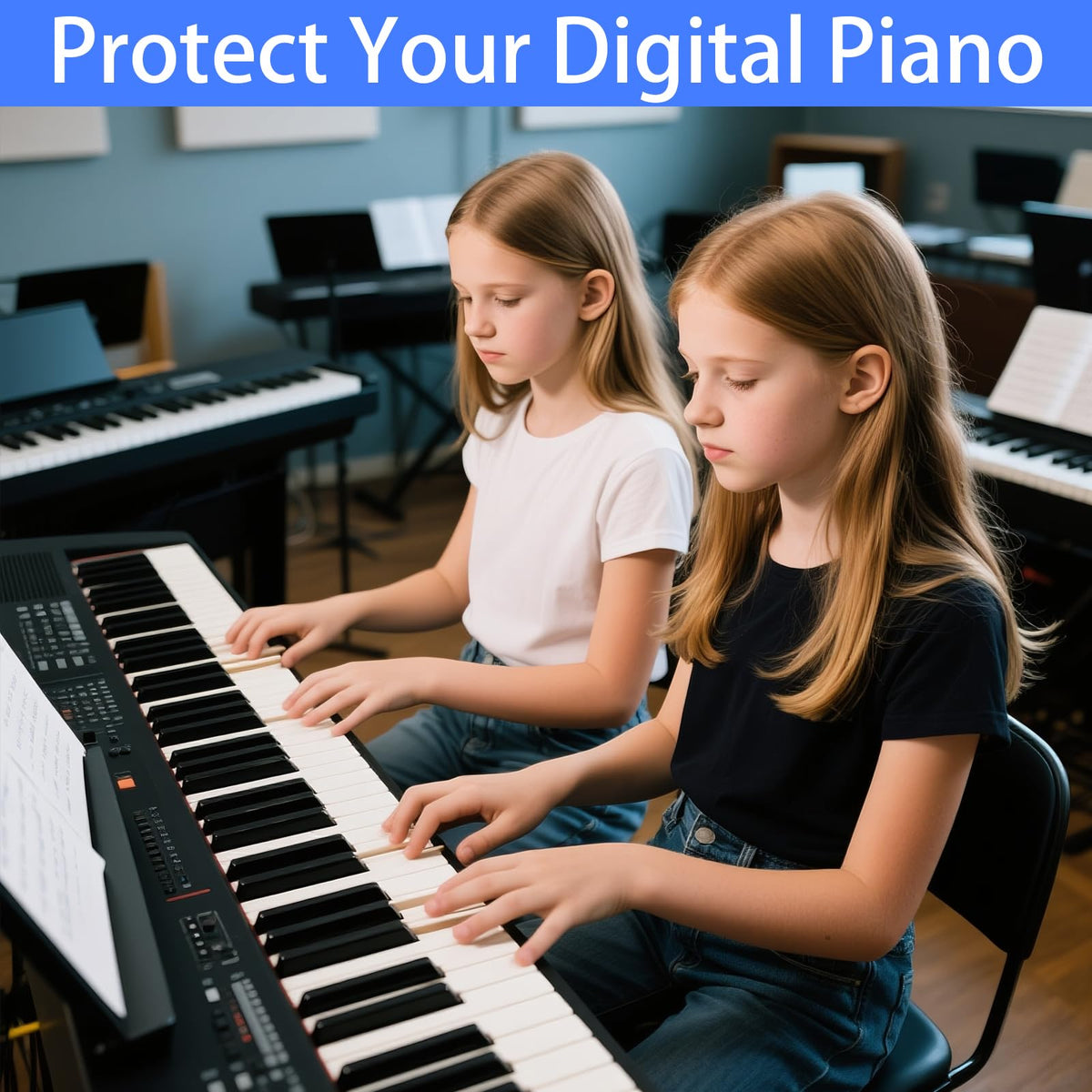 88 Key Keyboard Dust Cover - Stretchable Fabric Protector for Digital Piano & Electronic Keyboards (Black) - Universal Fit with Storage Bag