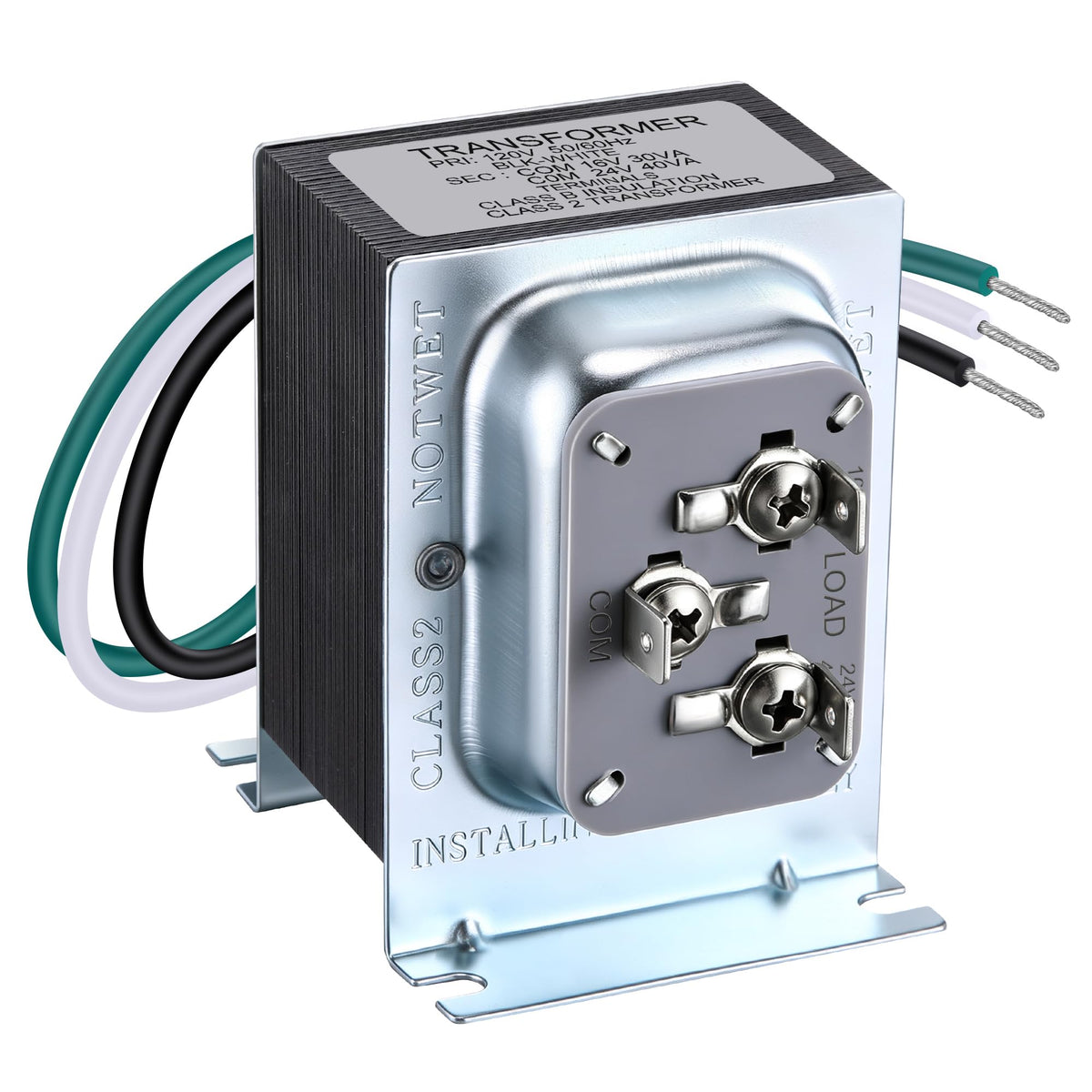 Dual-Volt 16V 30VA and 24V 40VA Doorbell Transformer for Wired Doorbells