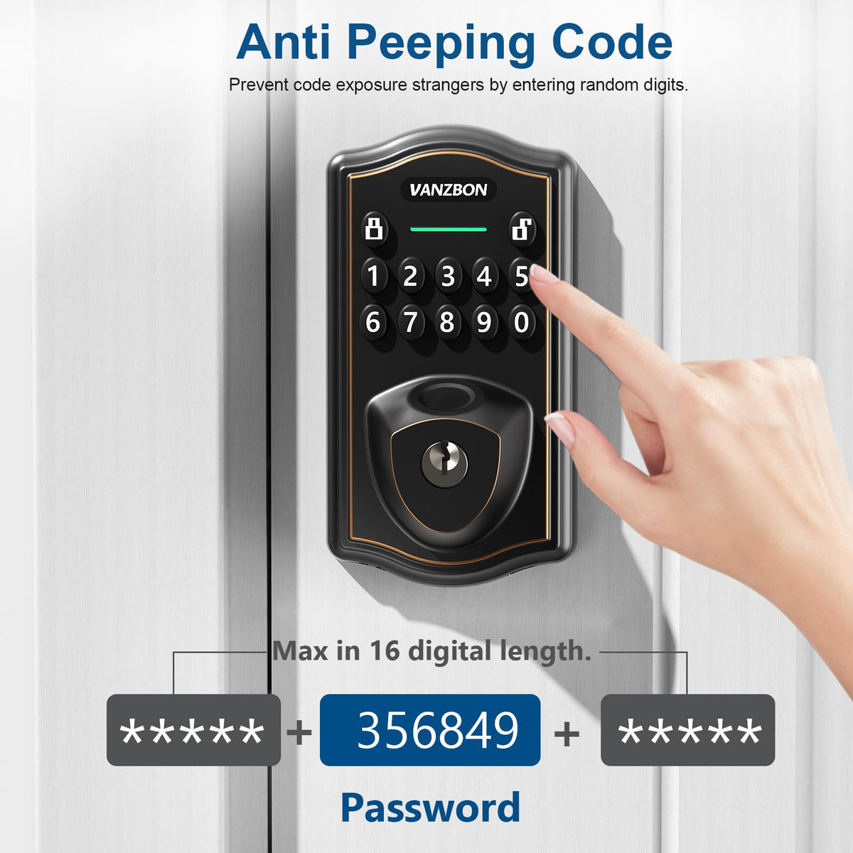 Keyless Entry Door Lock for Front Door,Smart Doorknob Keypad Deadbolt,ORB
