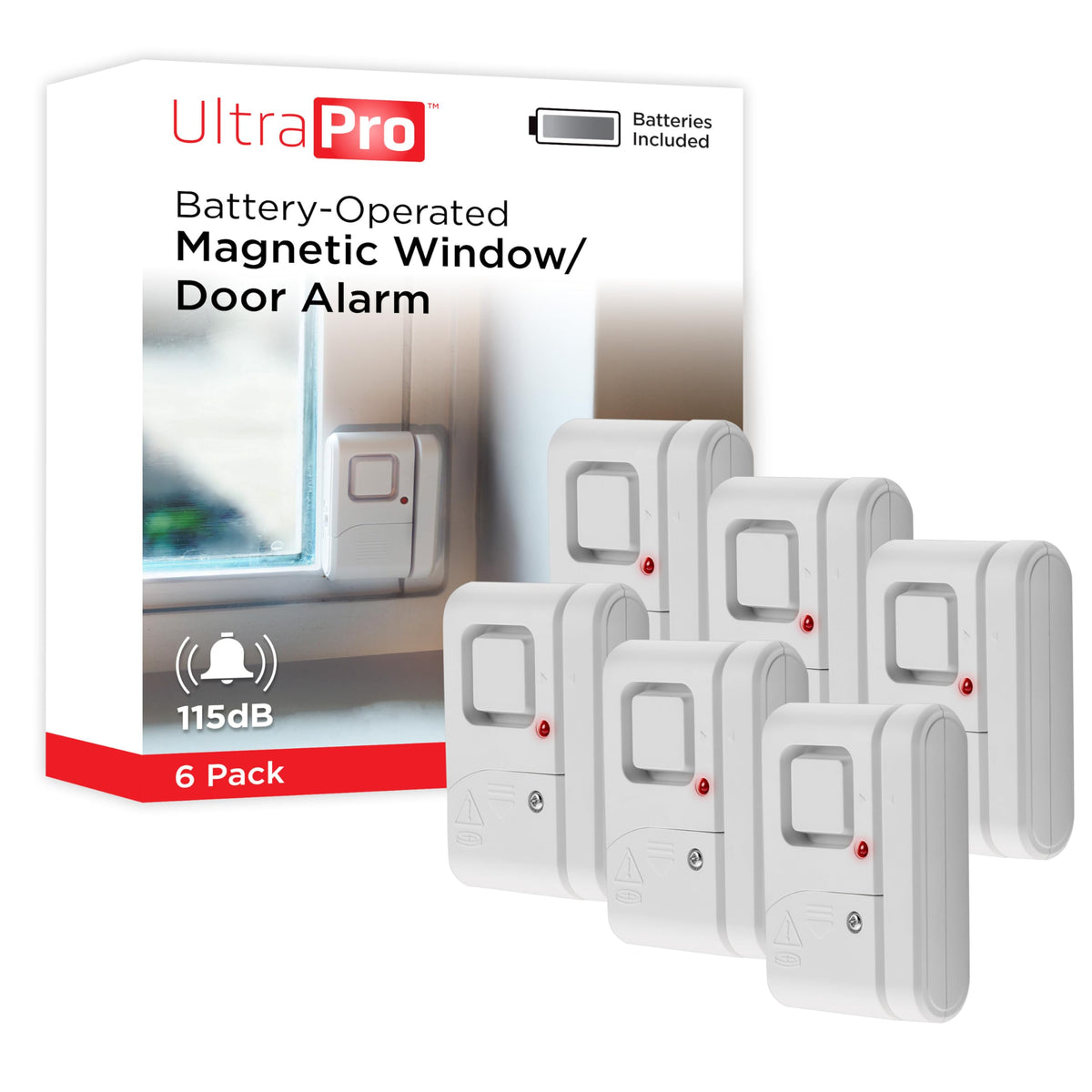UltraPro Personal Security Window and Door Alarm, 6 Pack, Wireless Chime