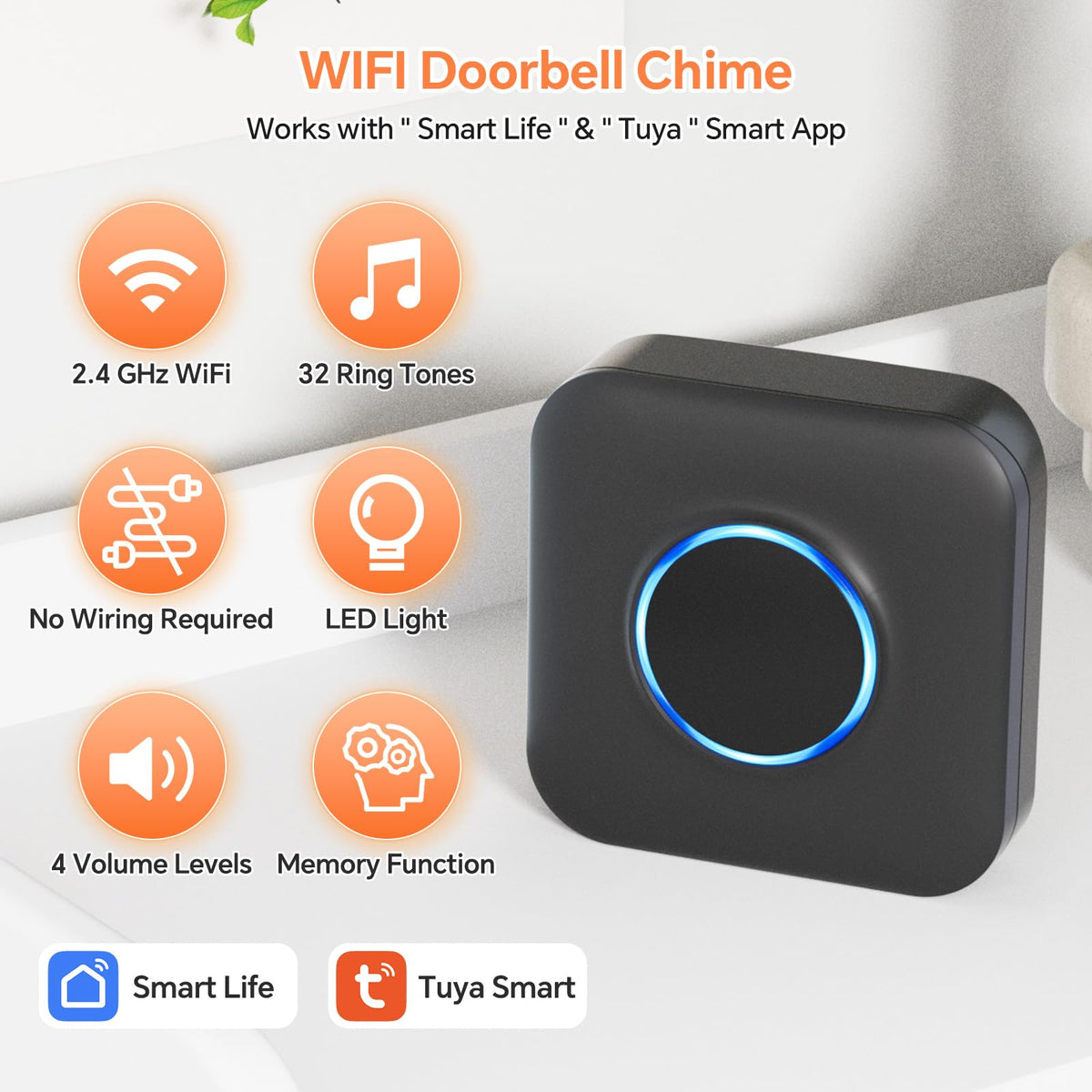 WIFI Wireless Doorbell Chime for Google Nest Video Doorbell – 1Pack
