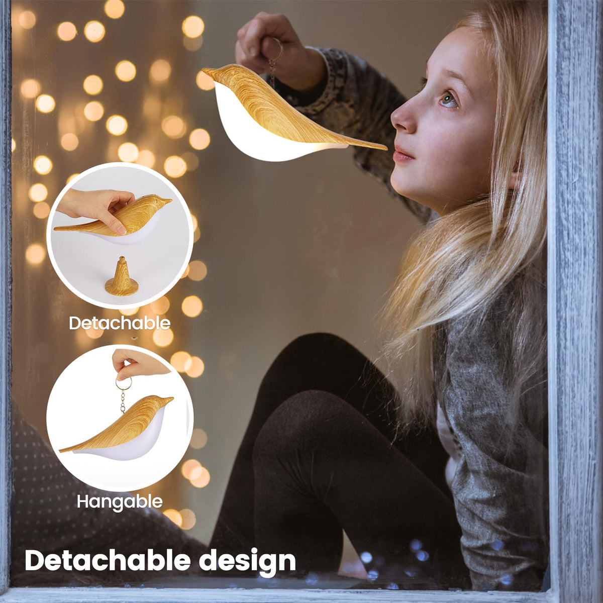 Haotao Small Cute Bird Table Lamp, Touch Night Light, Cordless Bedside Lamps, Desk Lamp, 3-Way Dimmable USB Rechargeable Battery 2600mAh Nightstand Lamps for Bedroom, Bird Decor Gifts
