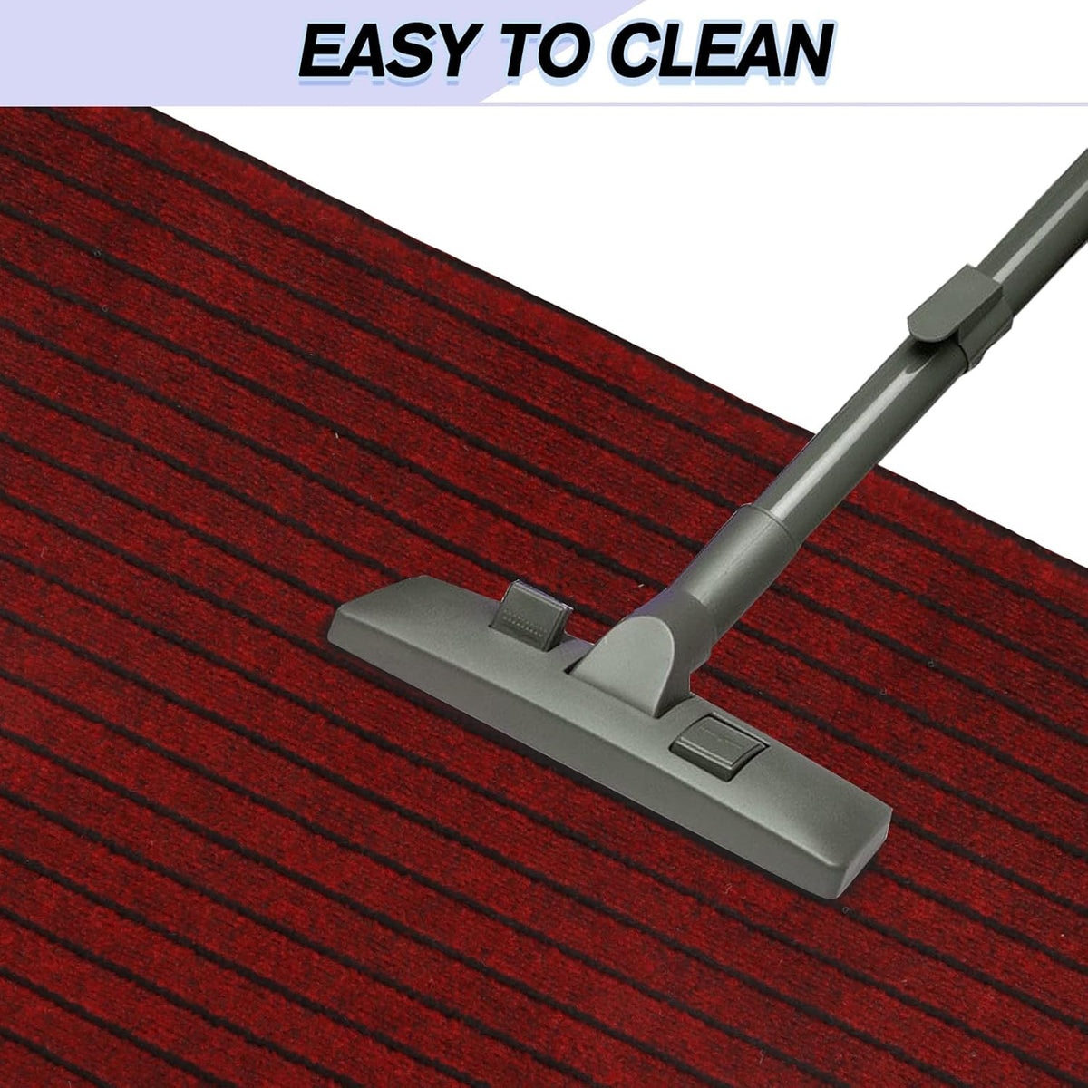 Custom Size Backed Non-Slip Area Rugs Runner, Easy Clean, Waterproof Runner Rugs for Hallway Entryway, Kitchen, Laundry, 3FT x 10FT, Red Stripe