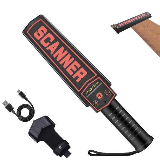 JANEYHIM Handheld Metal Detector Wand Security Scanner,High-Sensitivity Security Wand Metal Detector,Nail Finder,Metal Detector Wand for Woodworking (Built-in Battery, with Charging Line)