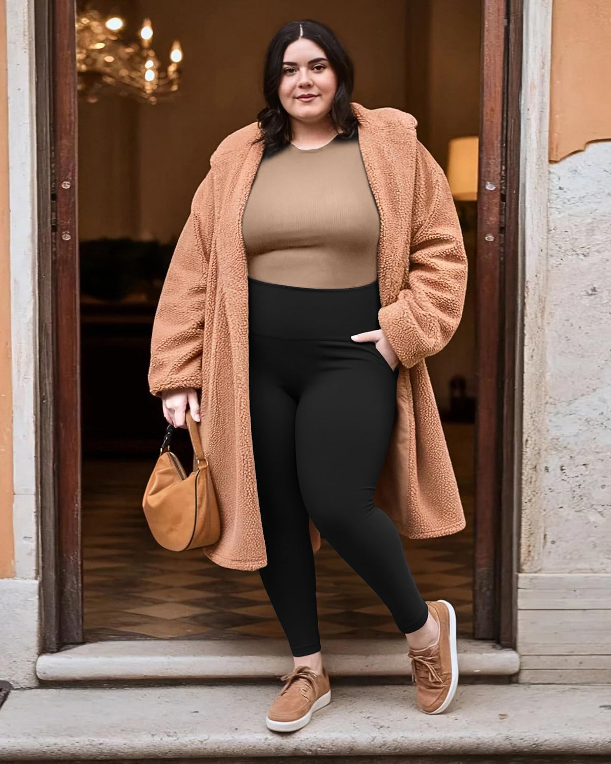 Diu Life 3 Pack Plus Size Fleece Lined Leggings for Women Stretchy 1X-4X Winter Warm Tummy Control Thermal Workout Yoga Pants