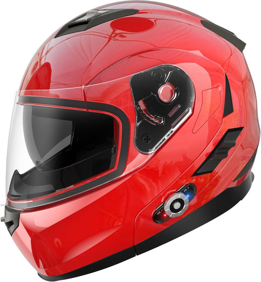 Motorcycle Helmet Bluetooth 5.0 Integrated New EPS FreedConn BM2-S Modular Flip Up Dual Visor Motorbike Helmet DOT FMVSS-218 Approved MP3 FM for Adults Men Women
