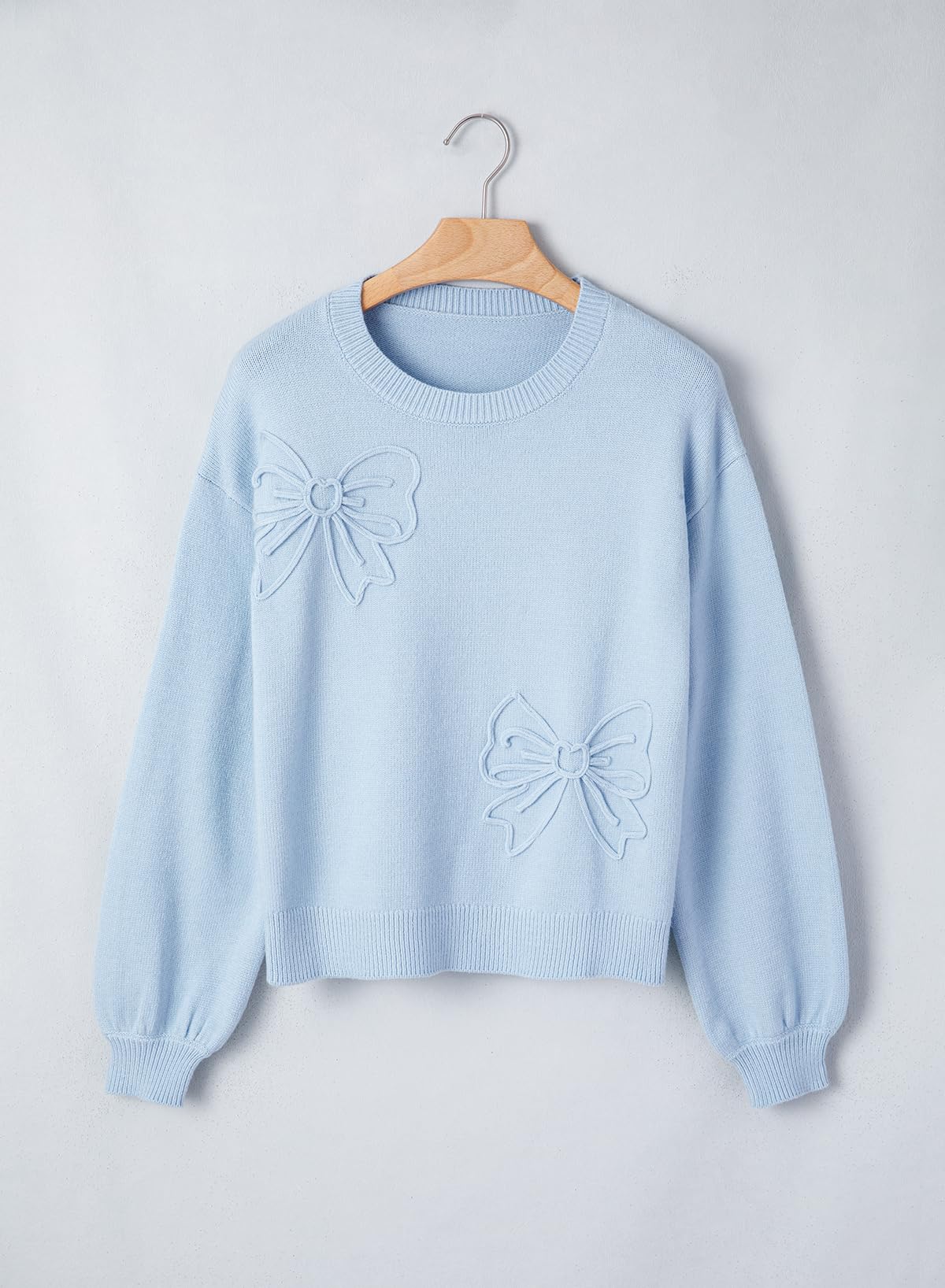 Dokotoo Cozy Sweaters for Women Lantern 2026 Fall Long Sleeve Pullover Blue