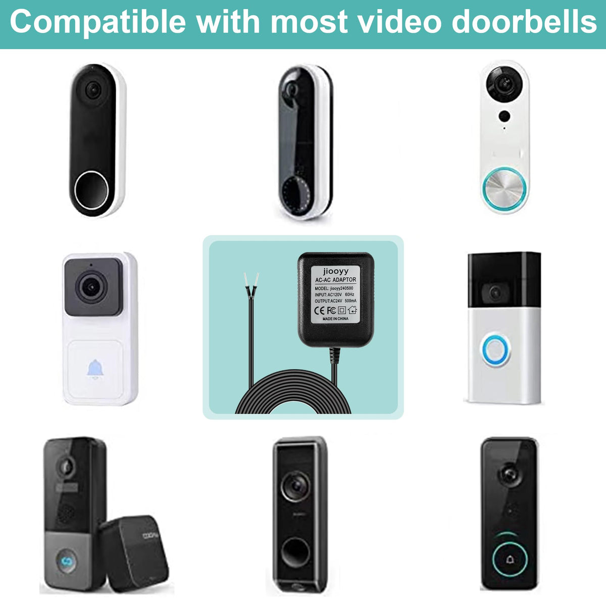 24V500mA Doorbell Transformer for Ring Video Doorbell