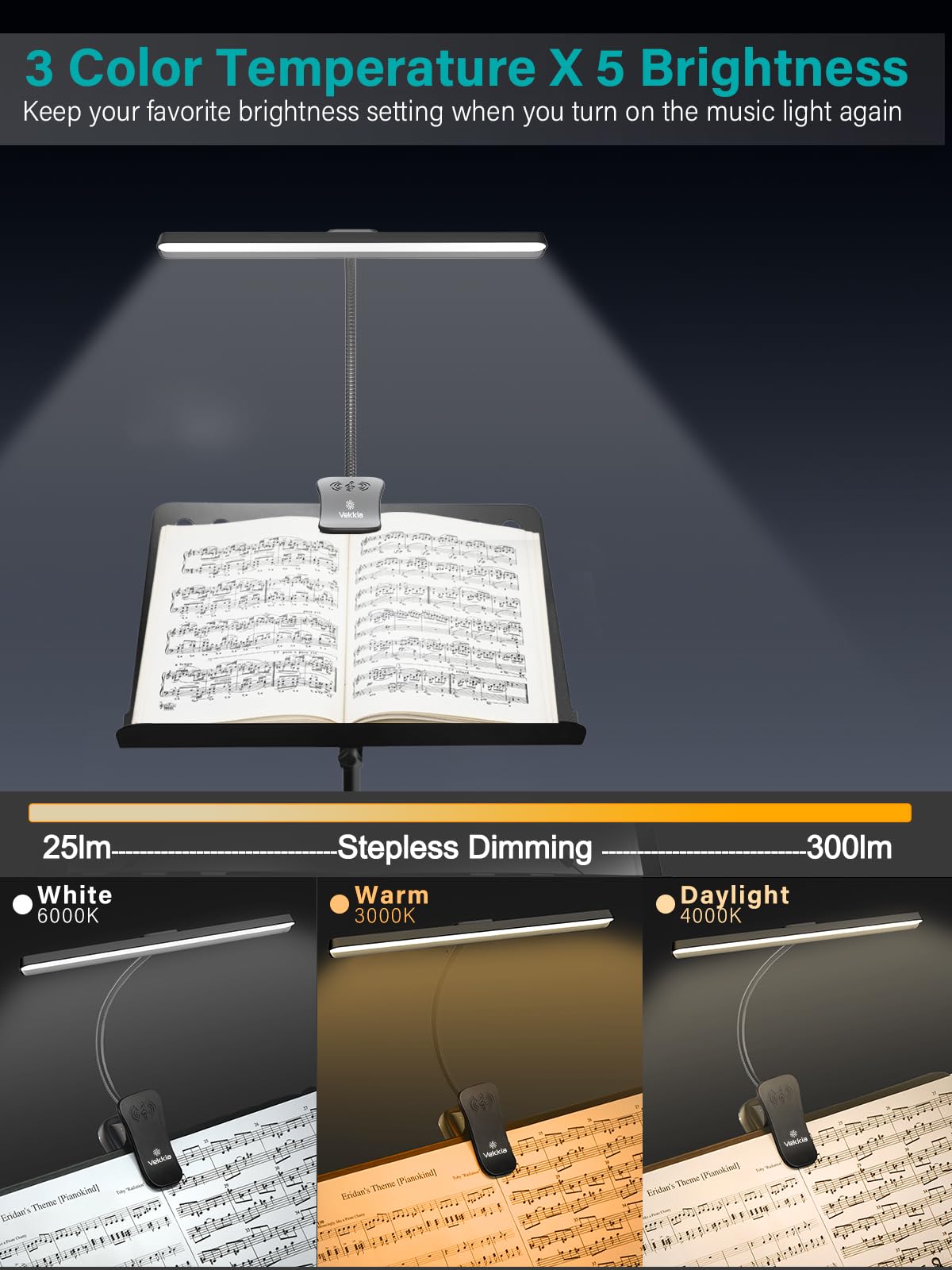 Vekkia Rechargeable 88 LED Music Light