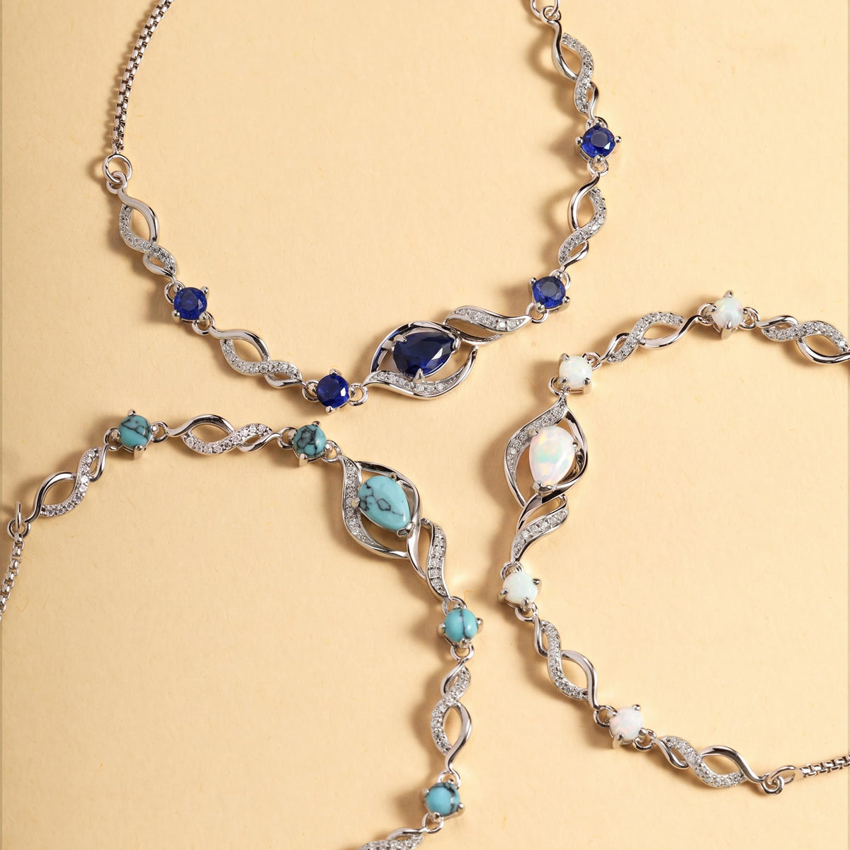 September Sapphire Tennis Bracelet for Women Sterling Silver Birthstone