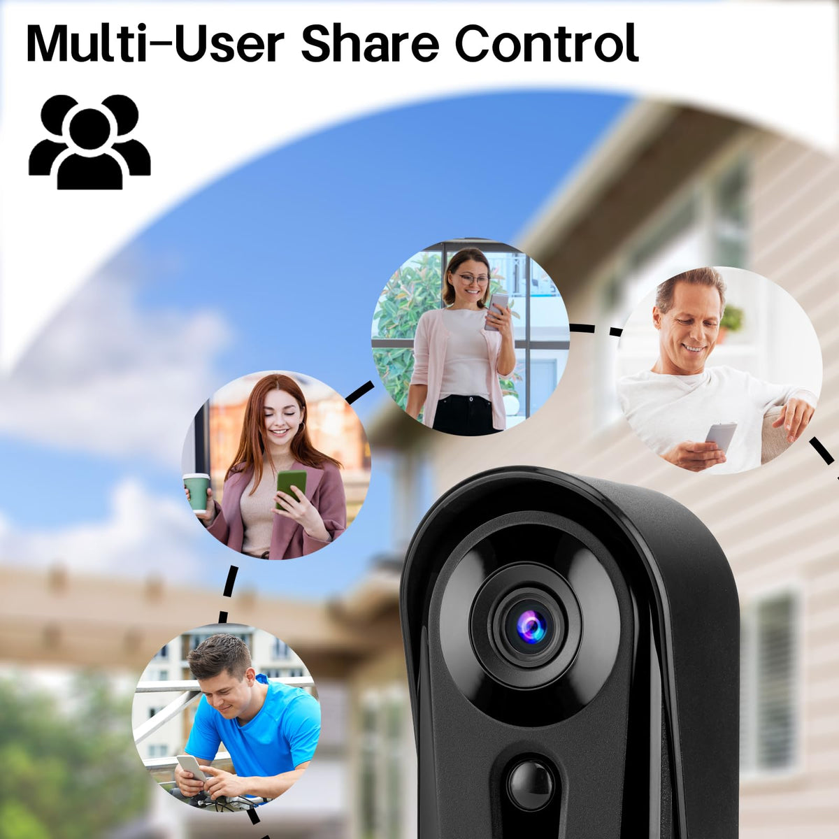 Eaula Videns Video Doorbell Camera Wireless & AI Detection - Night Vision, PIR Motion Alerts, Built-in Chime, IP65 Weatherproof, Cloud Storage (J3)