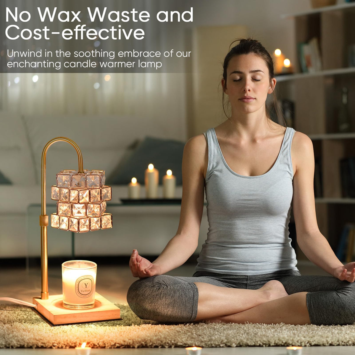 Alpharan Candle Warmer Lamp with Timer,Electric Candle Warmer Dimmable and Height Adjustable Wax Melt Warmer for Scented Wax Jar Candles,Aromatherapy Decorative Candle Heater Home Fragrance Warmer