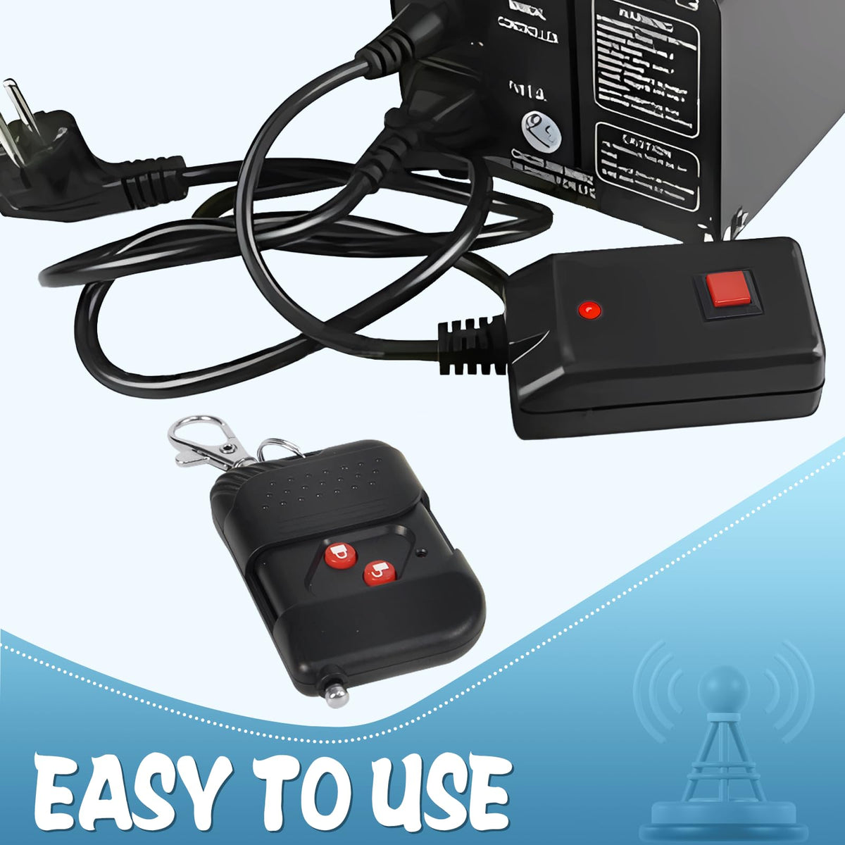 Fog Machine Remote Controller, Exclusively for 315MHz Frequency 400/500/900/1500W Fog Smoke Machine | 2-Key ON/OFF, 45ft Range, 3-Pin Manual Control (Verify Frequency Before Purchase)