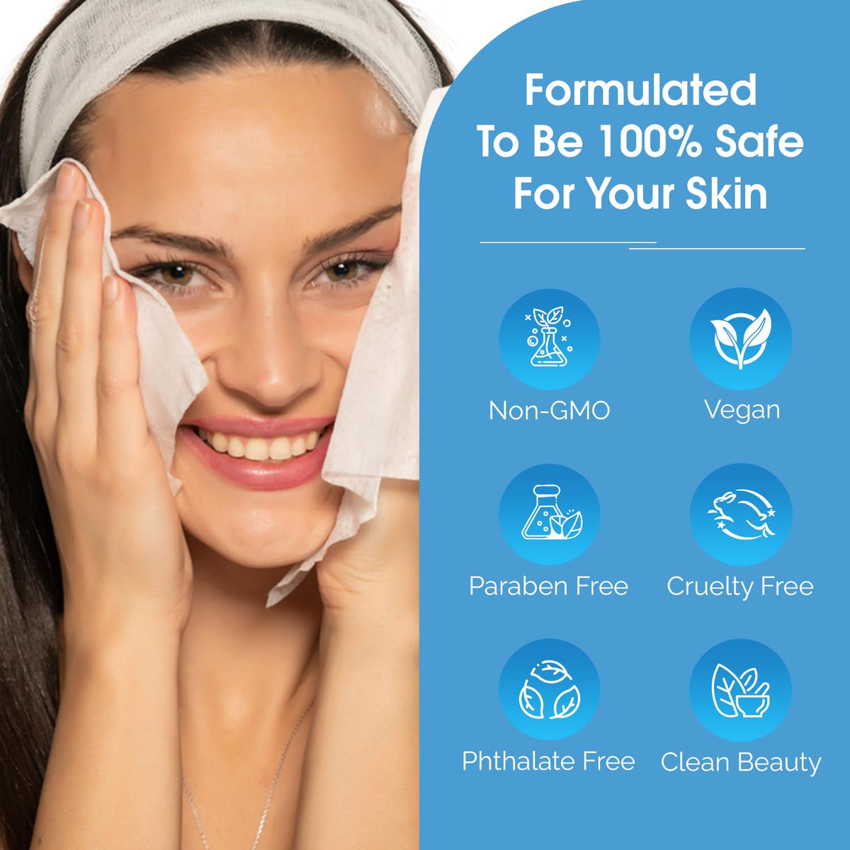 Radiant Aura Hyaluronic Acid & Ceramide Face Wipes – Dermatologist Tested, Anti-Aging, Korean Skin Care – Removes Makeup, Deep Hydration, Strengthens Skin Barrier – Vegan, Clean Beauty – 60 Count