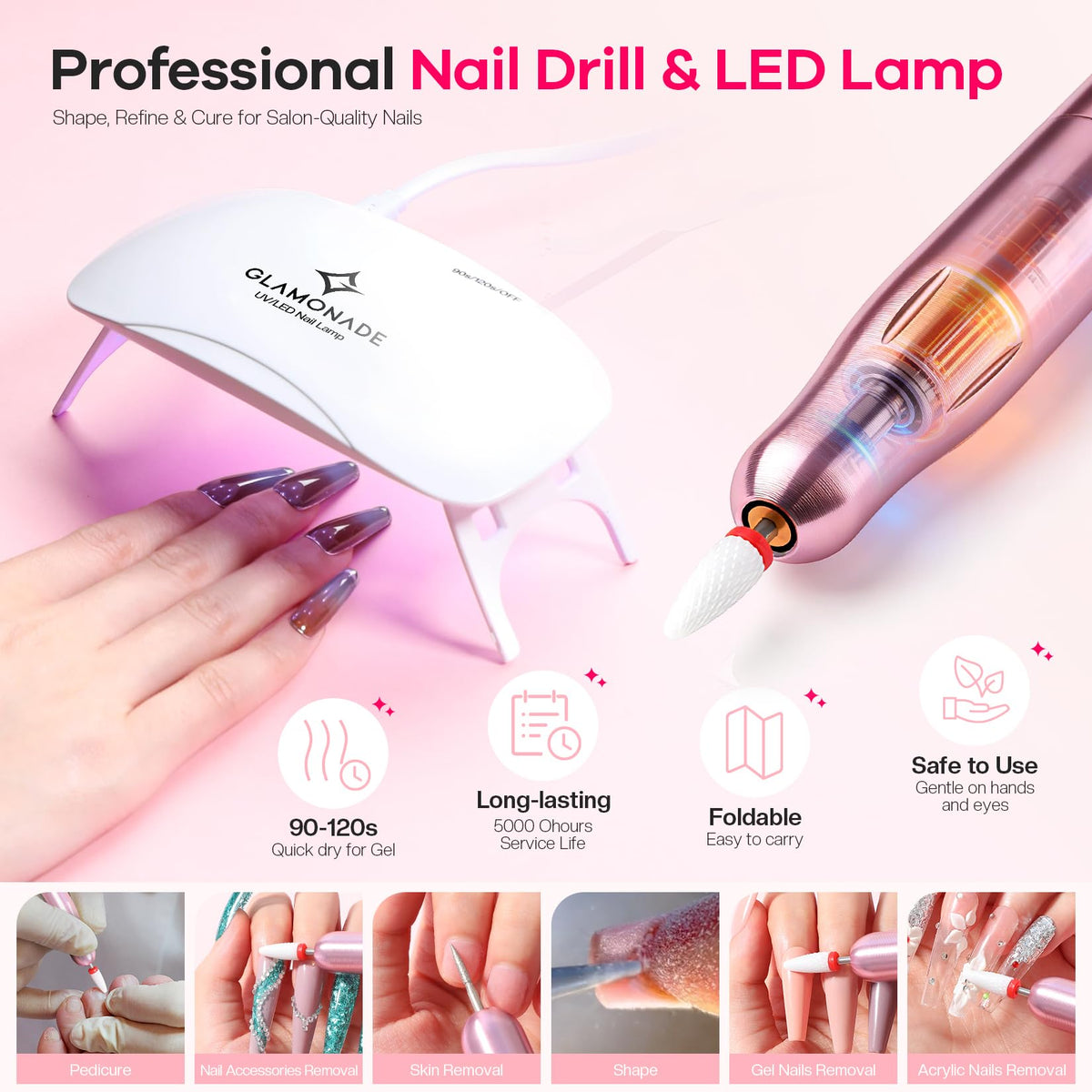 Glamonade Acrylic Nail Kit for Beginners: Prep to Finish Home Practice DIY