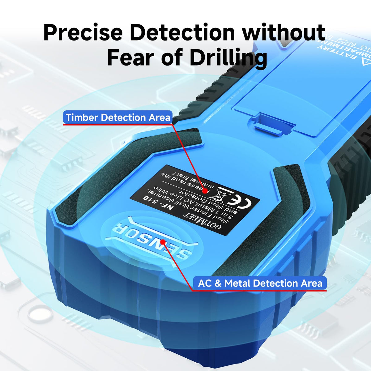 GOTMEET Stud Finder – Electronic 3-in-1 Stud Detector with Smart Sensor