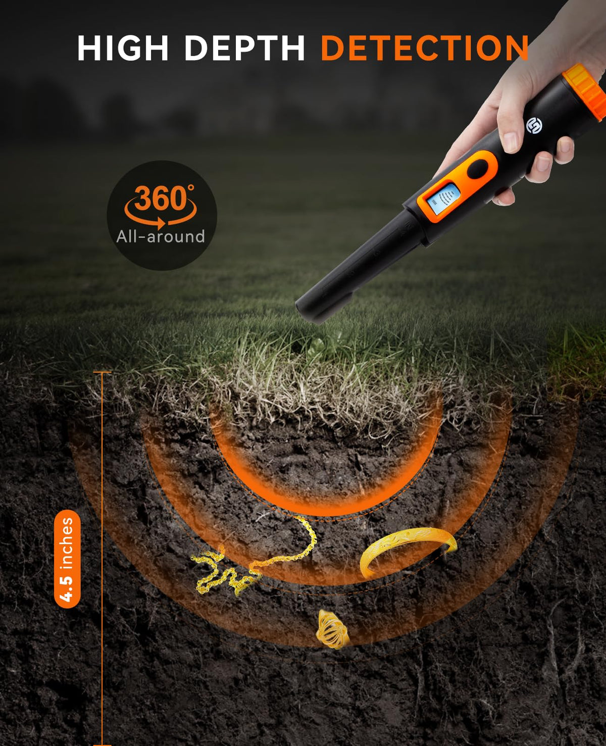 SUNPOW Metal Detector Pinpointer for Adults & Kids Professional Waterproof