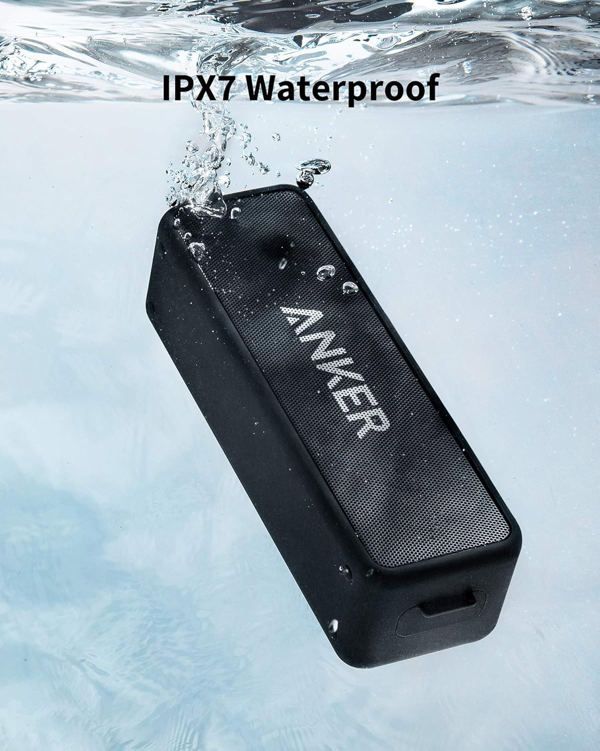 Anker soundcore 2 Portable Bluetooth Speaker, Stereo Sound, IPX7