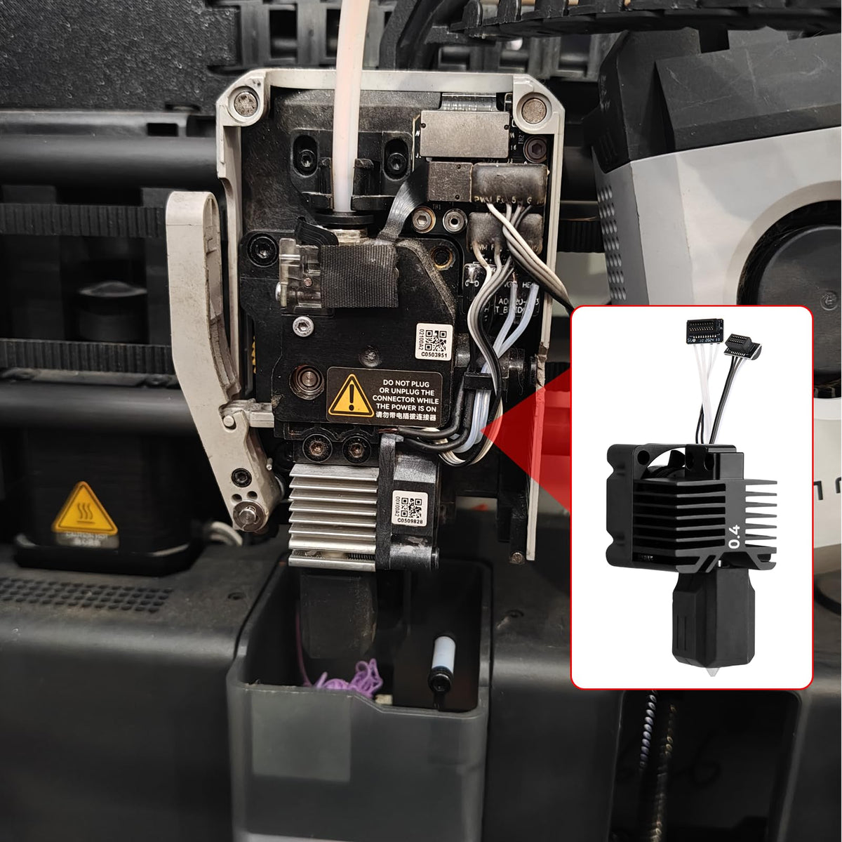 ENOMAKER P1P,P1S Hotend Complete Kit,Hardened Steel 0.4mm Nozzle