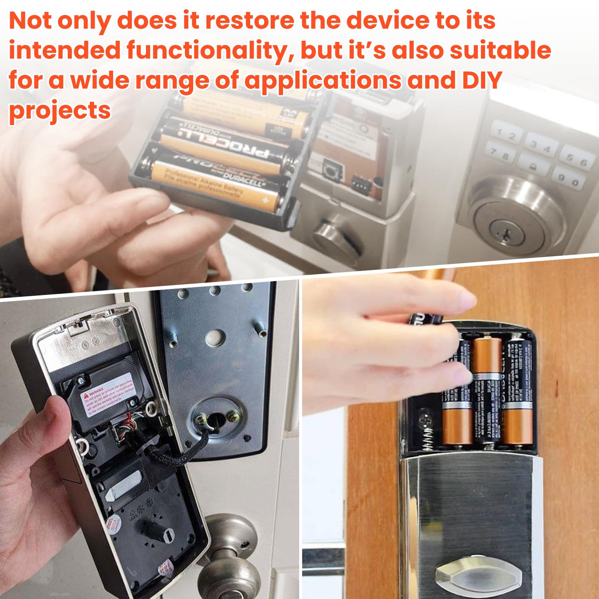 Perfect Pairz 83581 Top Battery Holder for Kwikset Series SmartCode Deadbolts Replacement Part, 4 AA Battery Holder, Smart Keypad Deadbolts Battery Pack Holder