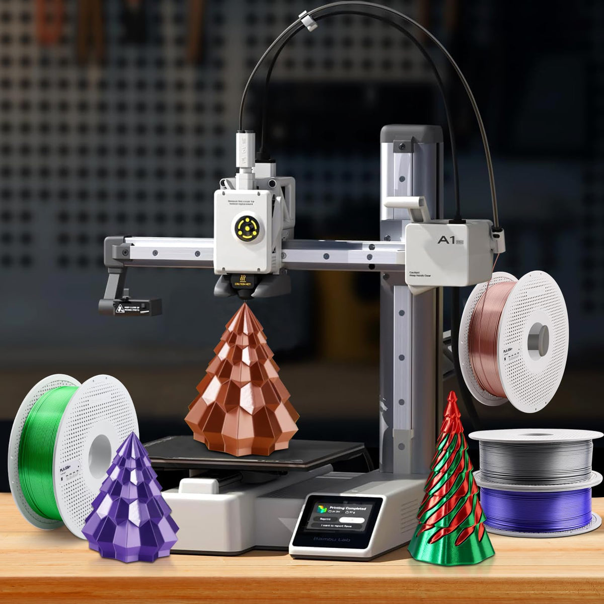 ENOMAKER PLA Silk+ 3D Printer Filament Silver 13109 1.75mm for Bambu