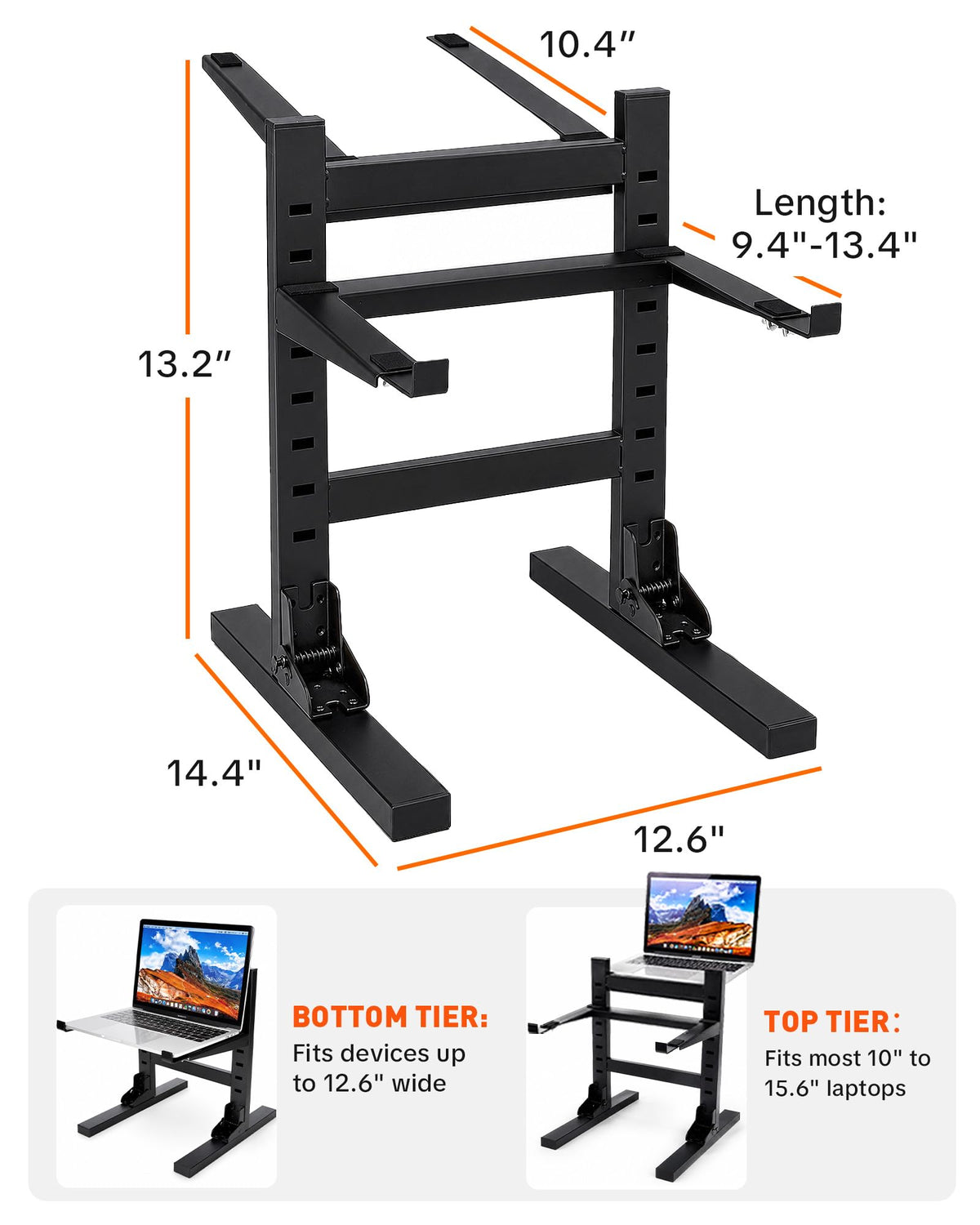 HULISEN DJ Laptop Stand, Dual Tier Foldable Stand for Laptop & Controller