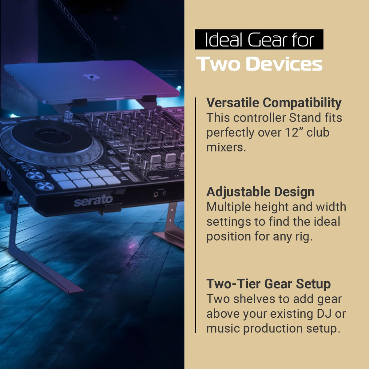Headliner Covina DJ Controller Stand (HL20003), Rubber