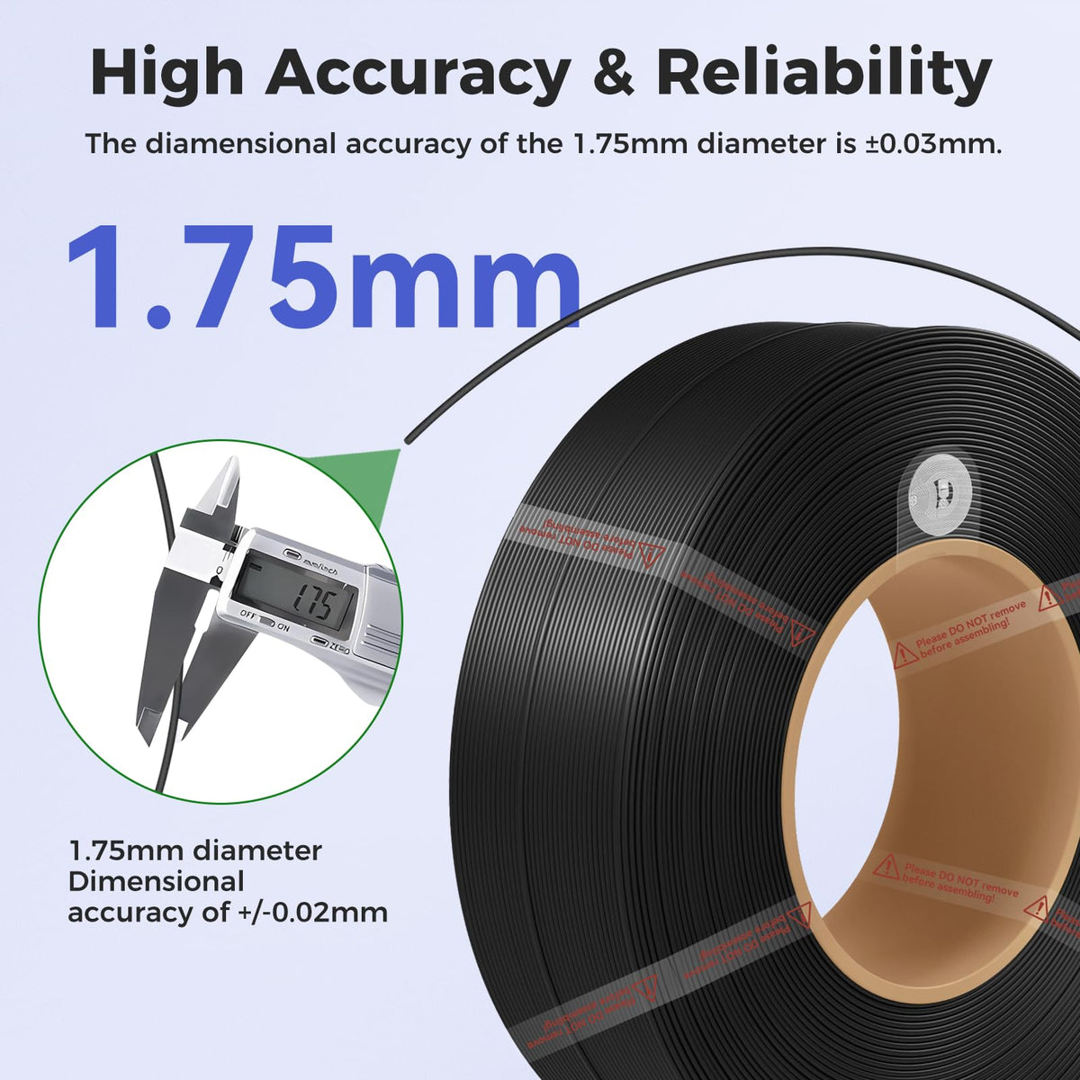 COMTREE Bamboo PETG Basic Refill Filament 1.75mm 1 KG (2.2lbs) with RFID for Bambu Lab A1/X1/P1 Series 3D Printers,Strong Toughness,Outdoor Use,3D Printing Filament,No Spool, +/- 0.03mm (White 30106)