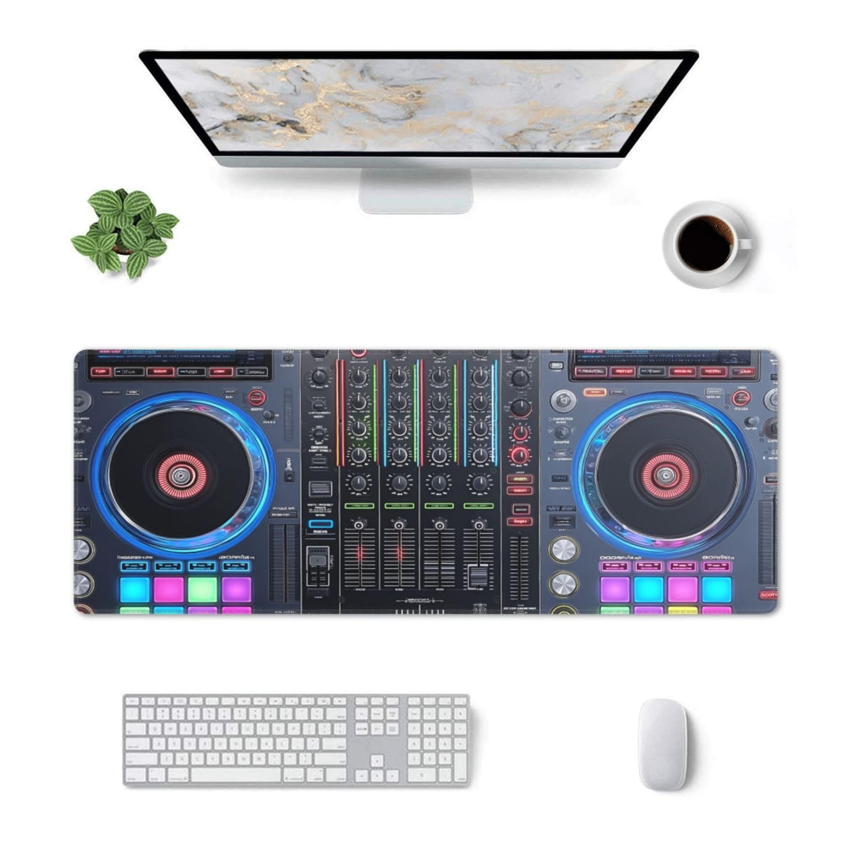 XL Large Gaming Mouse Pad Desk Mat, 31.5×11.8 Inch DJ Mixer Desk Pad, Music Controller Turntable Long Keyboard Mat for Desktop Laptop PC Computer