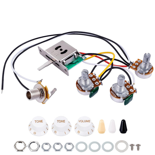 Banworks Electric Guitar Wiring Harness Kit 2 Tone 1 Volume Prewired 500K