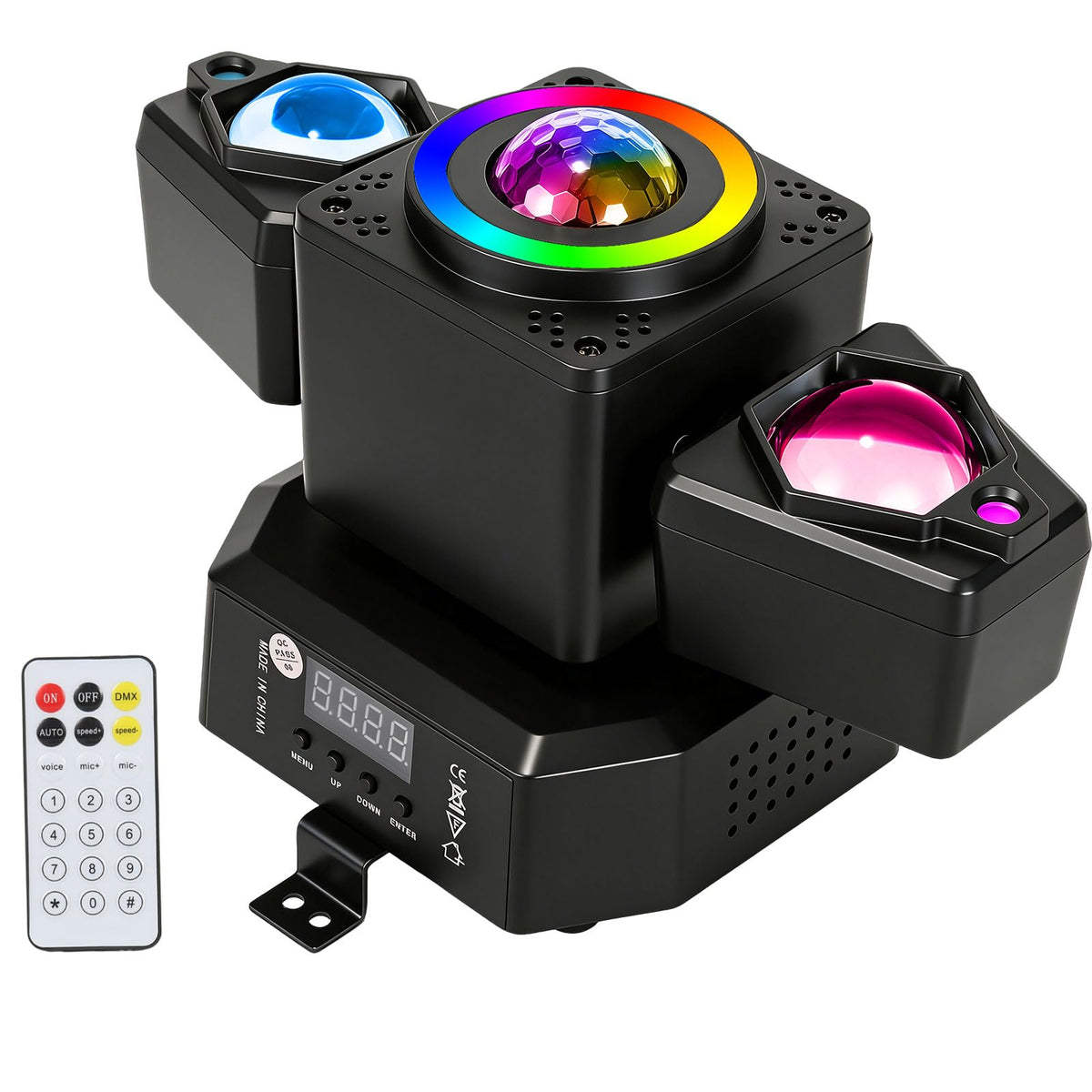XPCLEOYZ 2 Arms Moving Head DJ Lights 4-in-1 RGBW LED Disco Stage Light