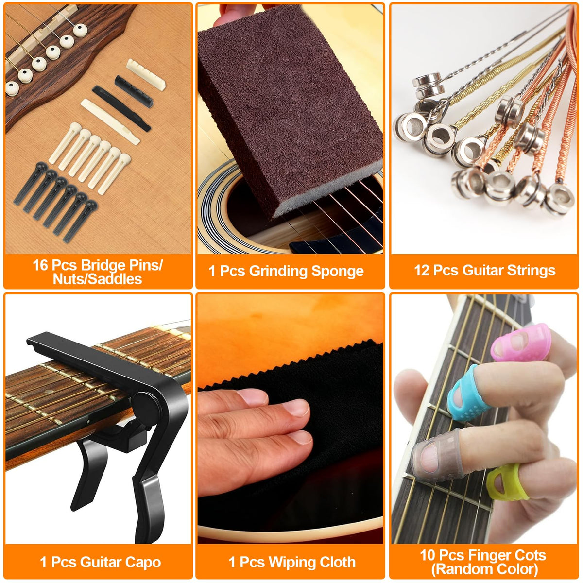 159 Pcs Guitar Tool Kit, Professional Guitar Repair Kit, Guitar Maintenance Kit with Guitar Tools Accessories and Carry Bag, Guitar Setup Kit for Electric Guitar Acoustic Guitar Ukulele Banjo Bass