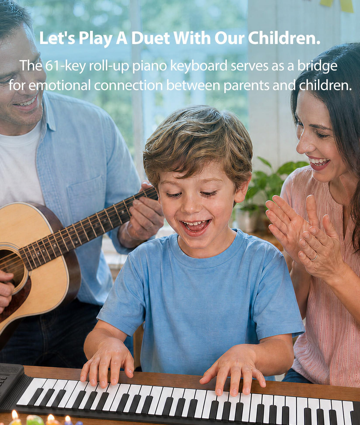 MARVTOWN 61Key Portable Small Roll Up Piano Keyboard For Kids,Foldable Flexible Electric Keyboard Piano with HIFI Speaker,14 Demo Songs,128 Tones,Earphones,USB-C Charging Best Gift For Beginner Travel