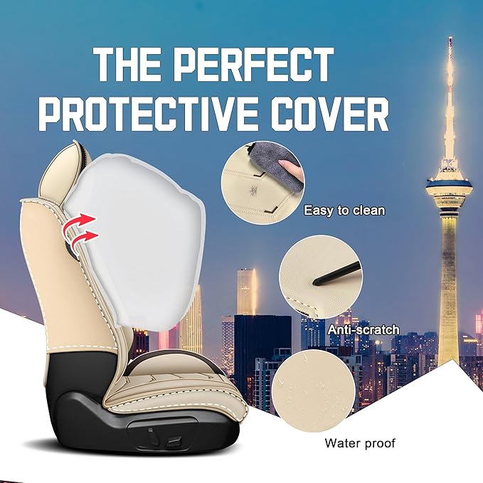 CTDS Car Seat Covers for Honda Civic 2000-2026, Stylish Sport Seat Cover, Premium Nappa Leather Car Seat Cover. Automobile Seat Covers Sets.(Luxury 5 Seats/Beige)