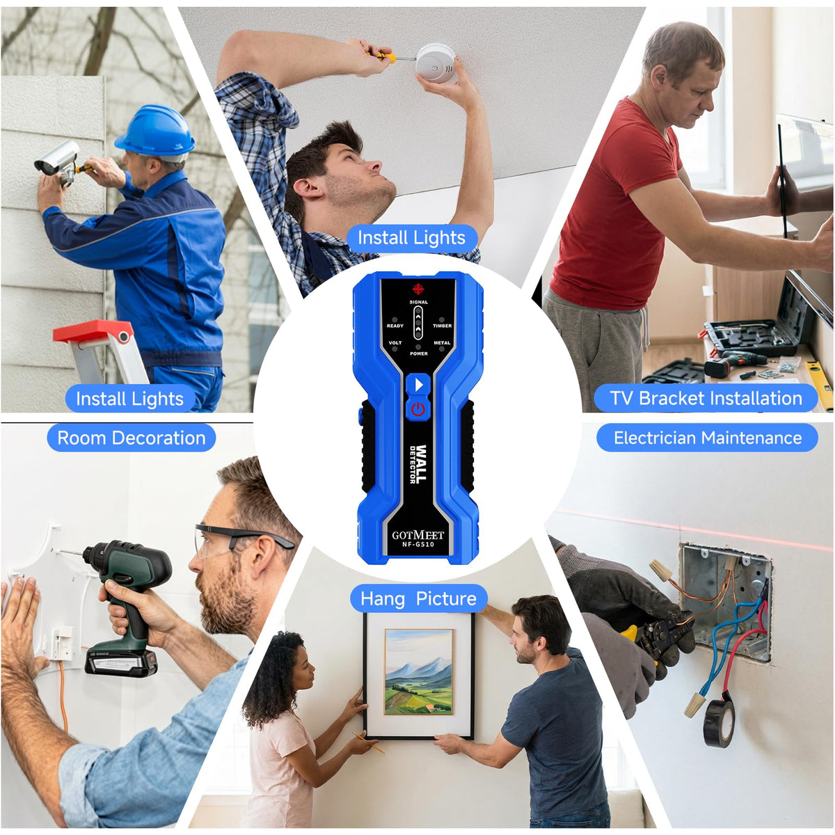 GOTMEET Stud Finder – Electronic 3-in-1 Stud Detector with Smart Sensor